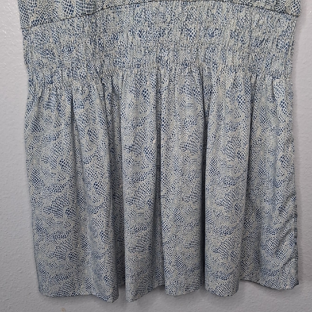 Maison Scotch Mini Dress Dainty Print Short Sleeve Smocked Waist Blouson S/M - Picture 7 of 16